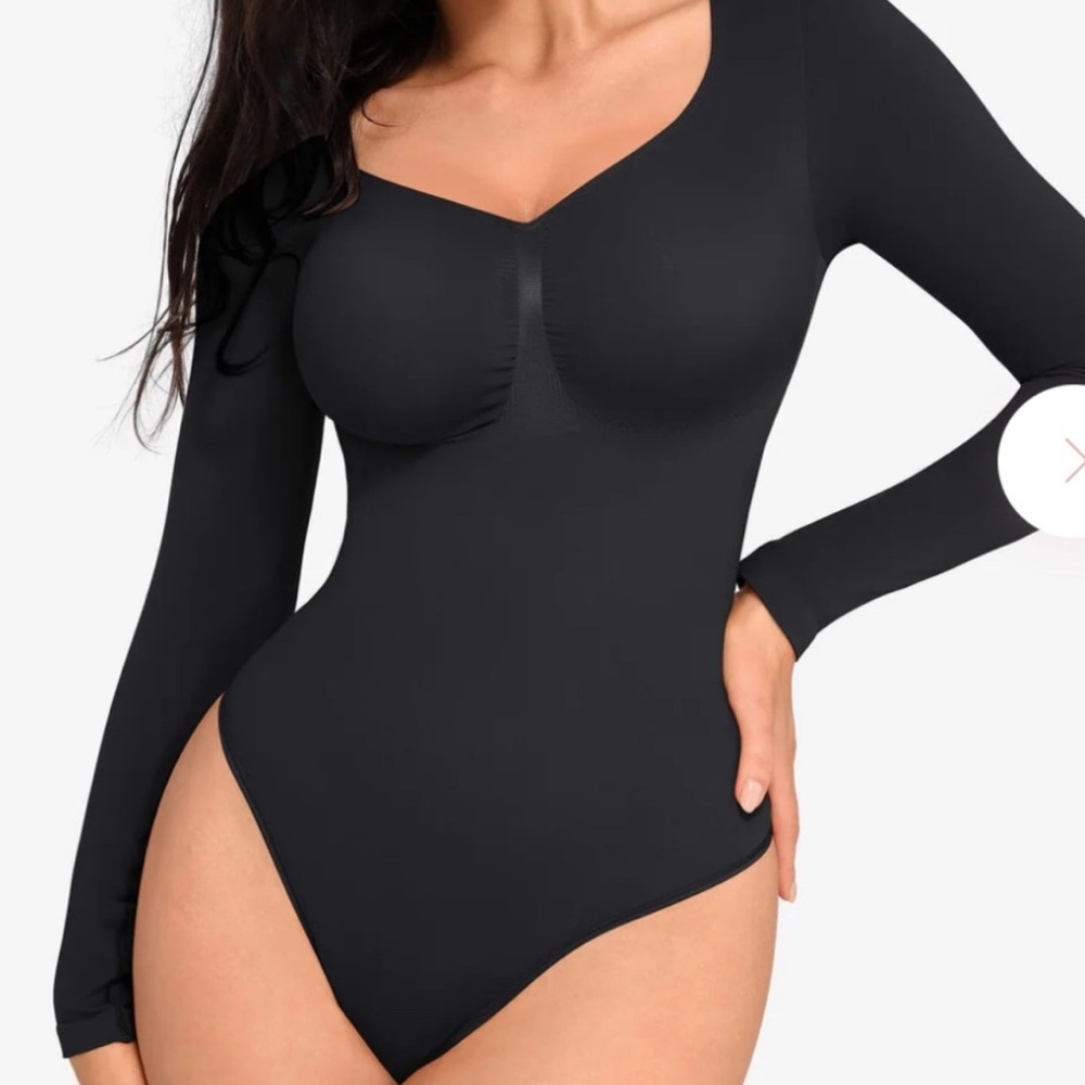 ˚⟡˖ ࣪  authentic skims black shaping/ sculpting long sleeve bodysuit